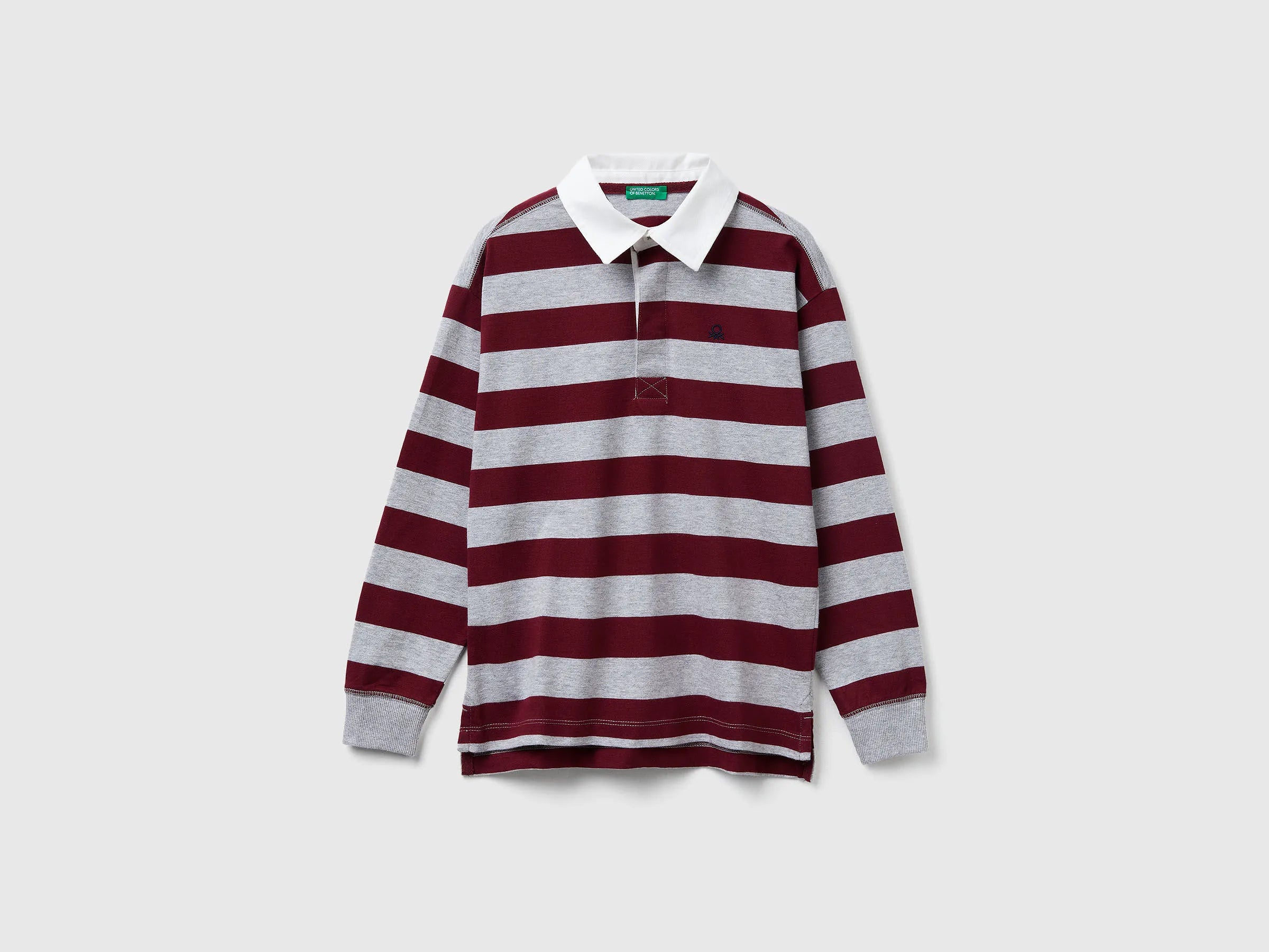 Benetton_Burgundy_Striped Cotton Polo_33CKC301X_901_01