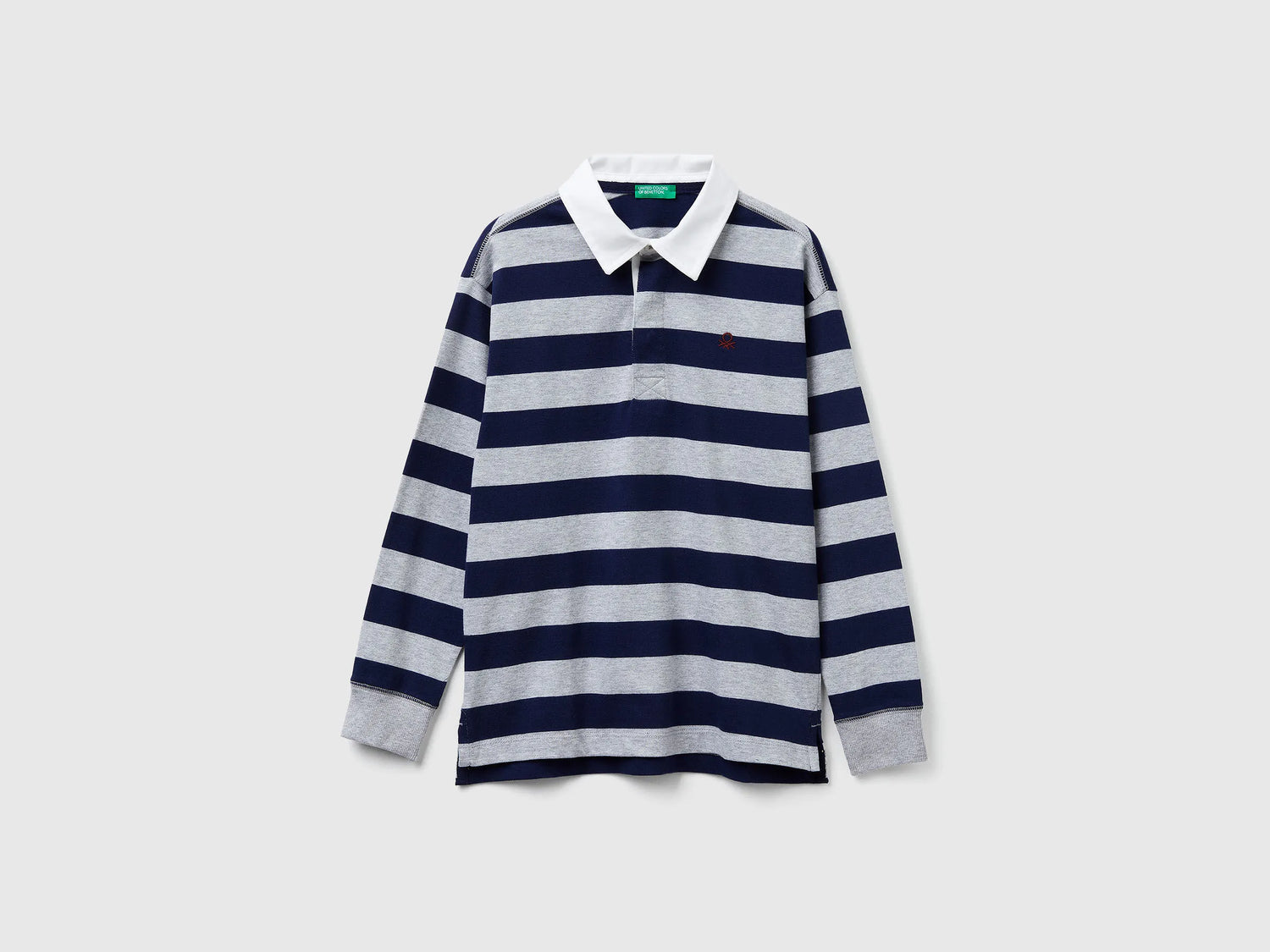 Benetton_Gray_Striped Cotton Polo_33CKC301X_902_01