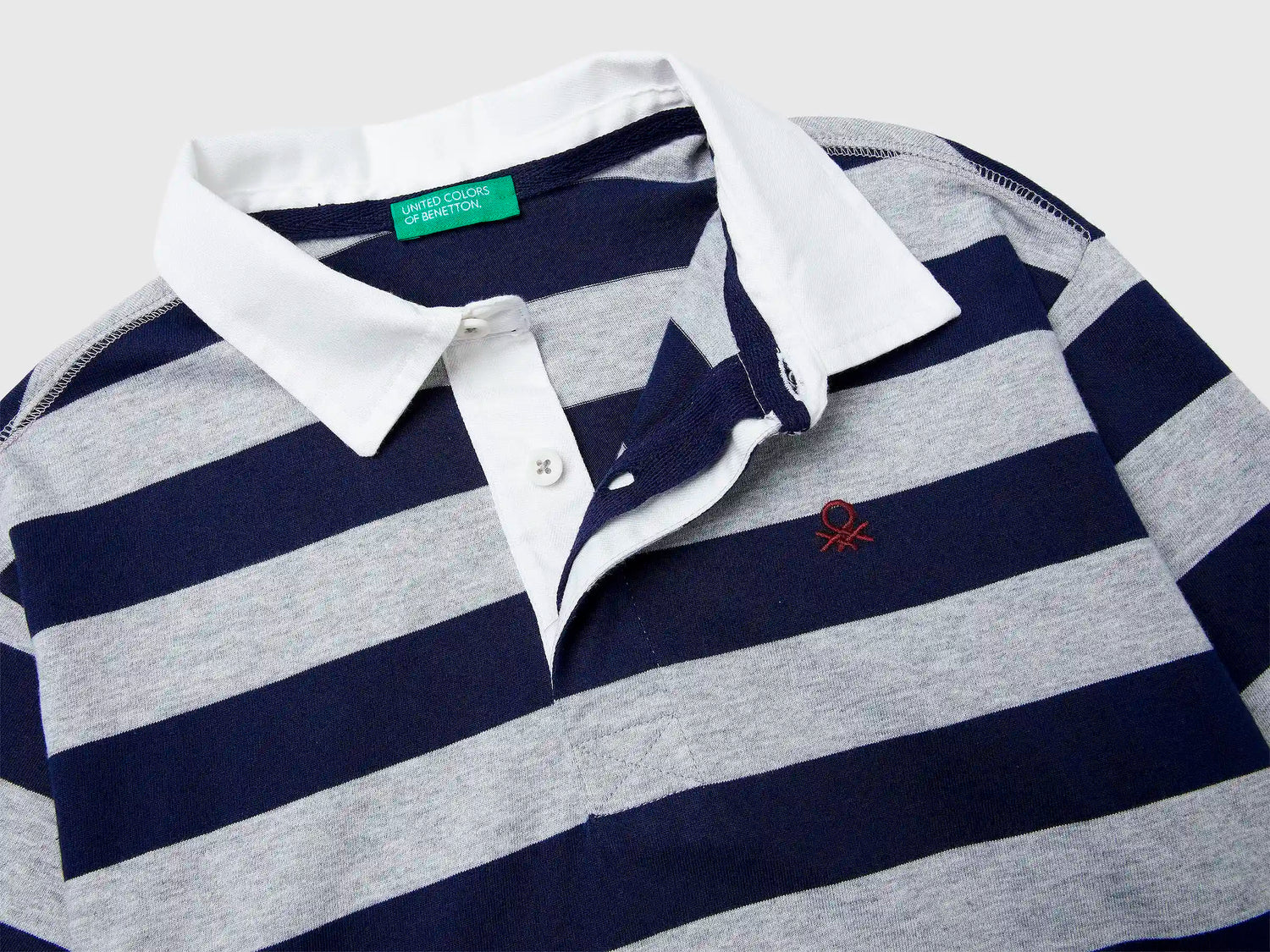 Benetton_Gray_Striped Cotton Polo_33CKC301X_902_03
