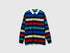 Benetton Dark Blue Boys Striped Cotton Polo SKU: 33CKC301X_906 Image 01