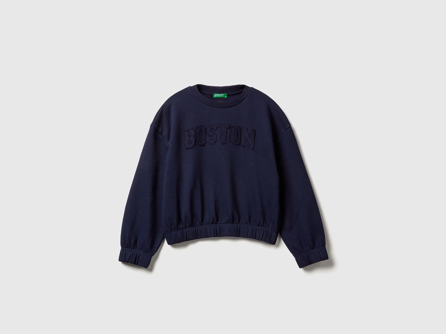 Benetton_Dark Blue_100% Cotton Sweatshirt with Embroidery_33NVC10Q8_016_01