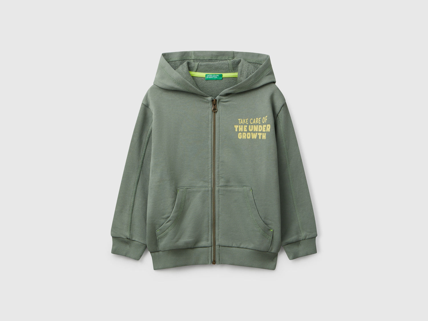 Benetton_Light Green_Sweatshirt with Kangaroo Pocket_33NVG5041_075_01