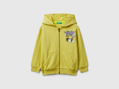 Benetton_Yellow_Sweatshirt with Kangaroo Pocket_33NVG5041_0Y6_01
