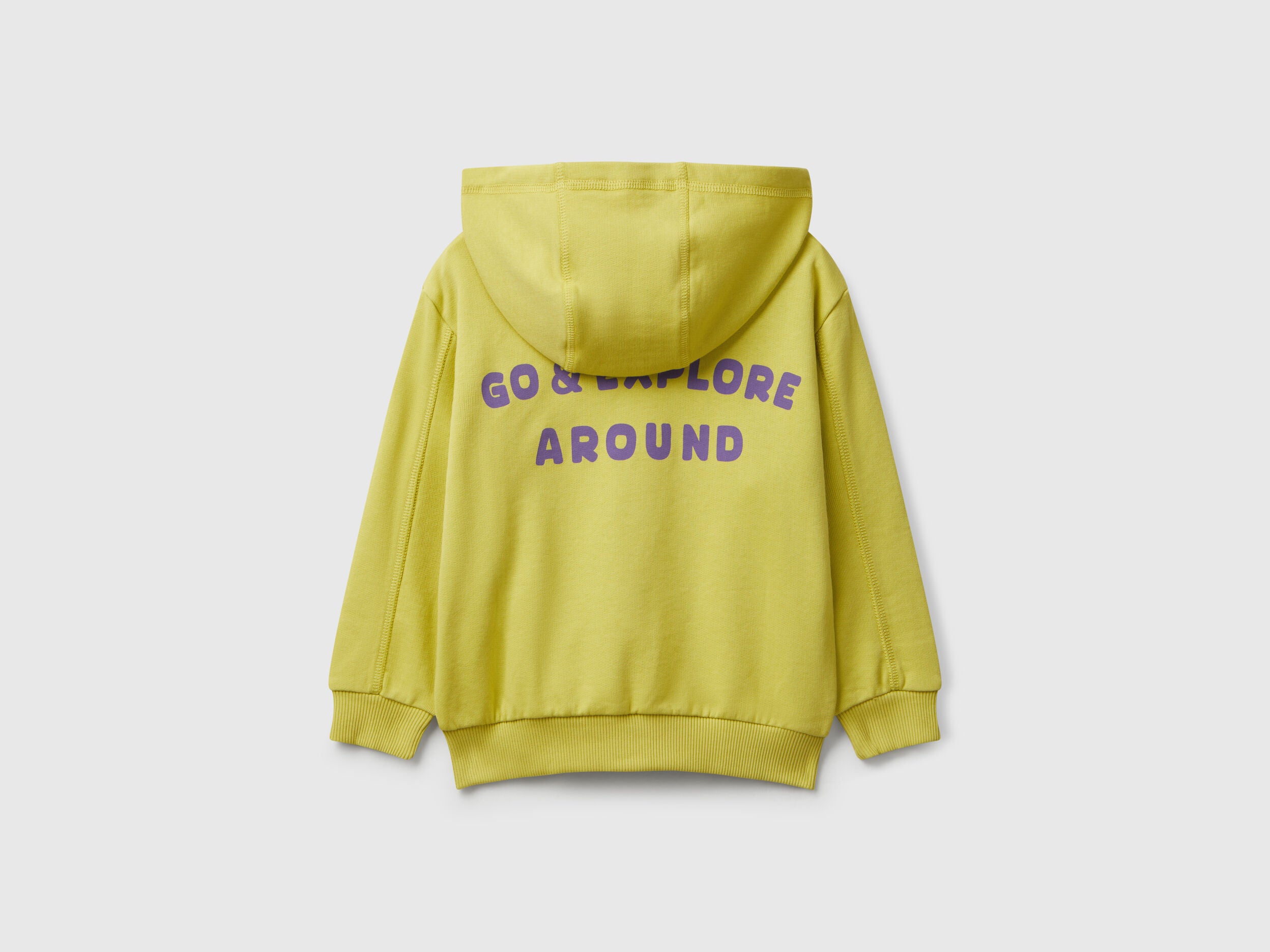 Benetton_Yellow_Sweatshirt with Kangaroo Pocket_33NVG5041_0Y6_02