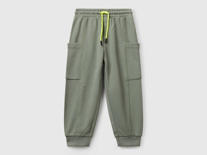 Benetton_Light Green_Cargo Sweatpants_33NVGF052_075_01