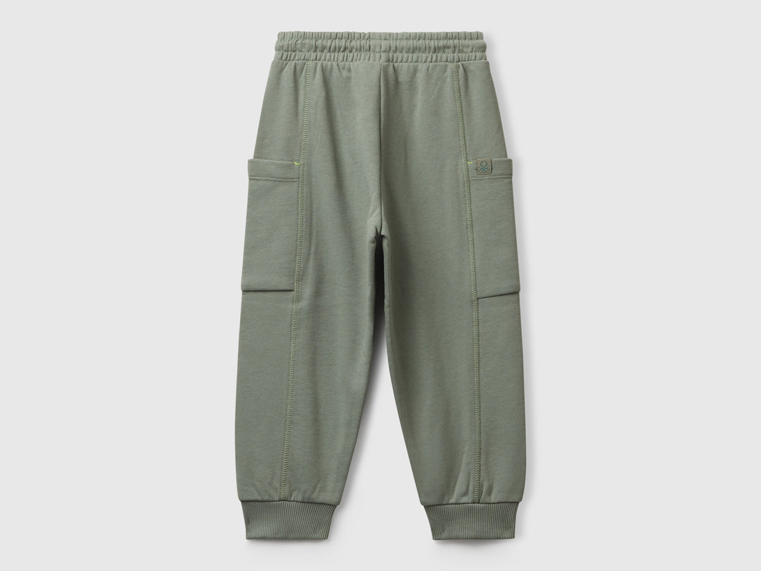 Benetton_Light Green_Cargo Sweatpants_33NVGF052_075_02