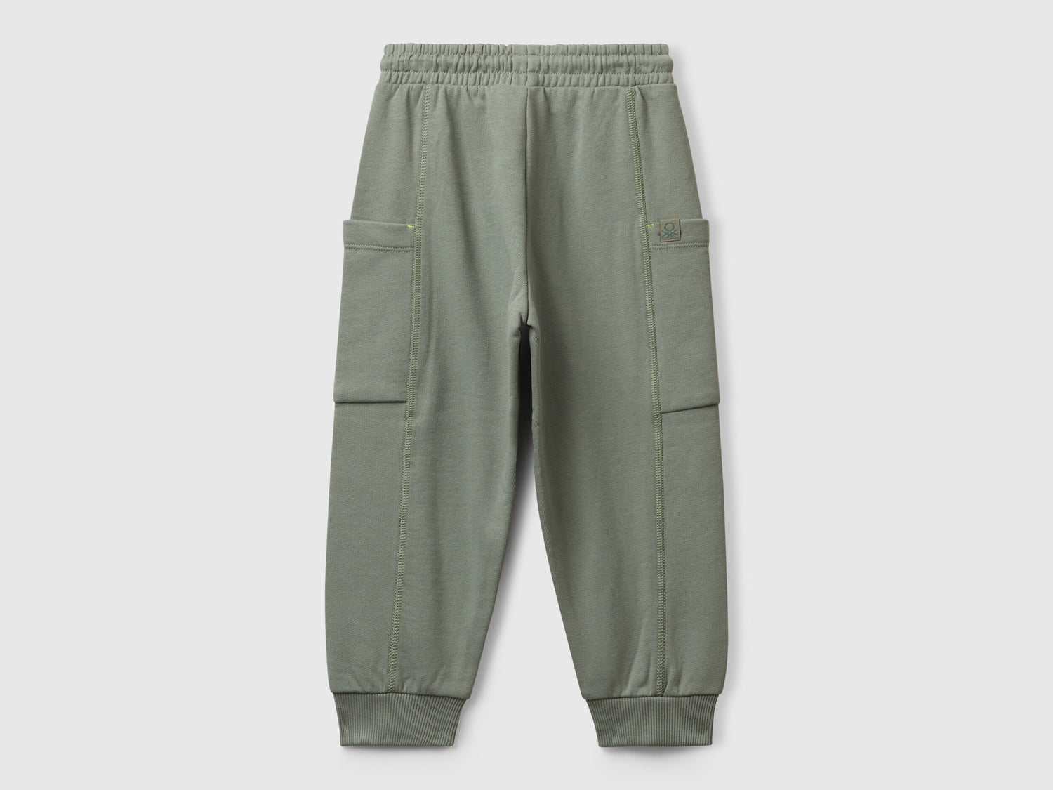 Benetton_Light Green_Cargo Sweatpants_33NVGF052_075_02