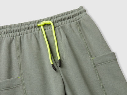 Benetton_Light Green_Cargo Sweatpants_33NVGF052_075_03