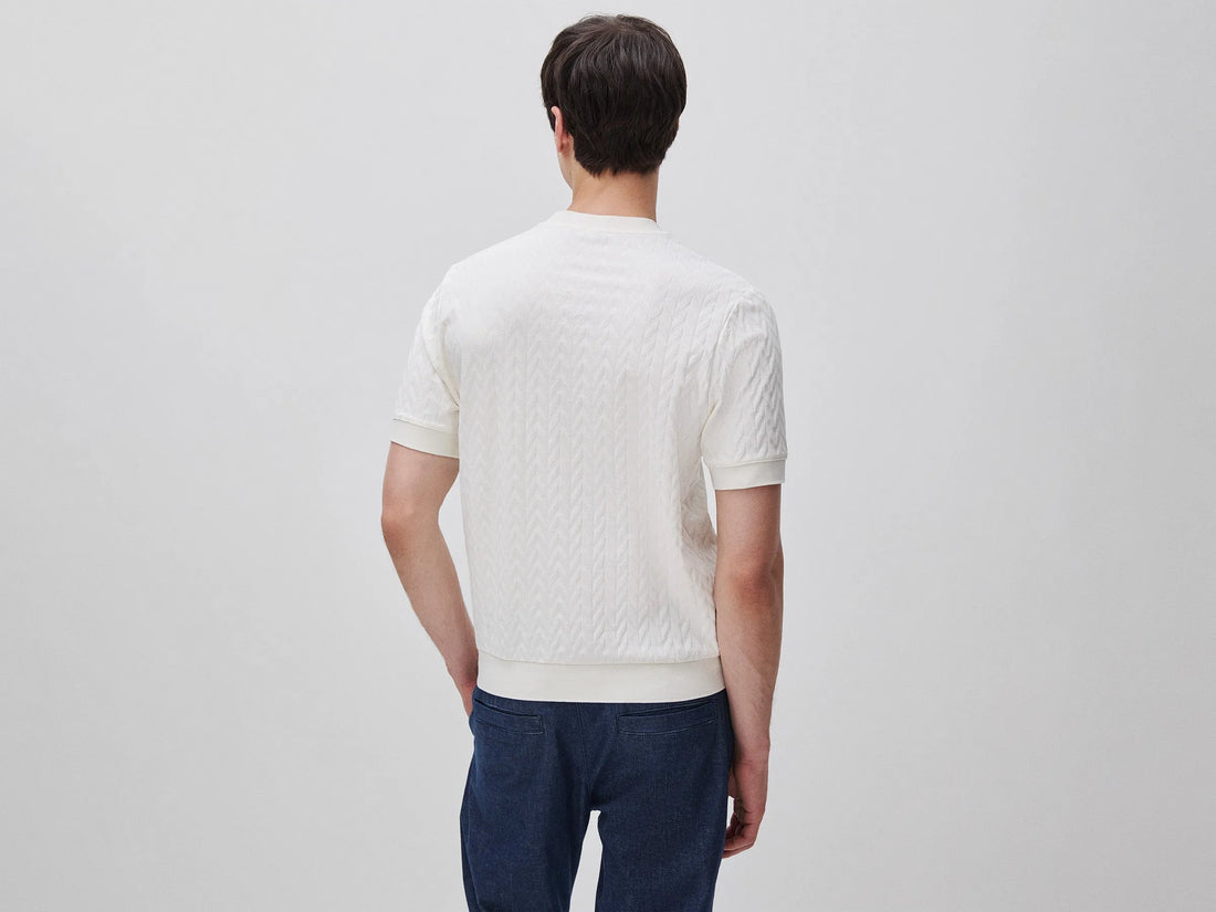 Benetton Creamy white Men Jacquard T-Shirt SKU: 33T4U10CD_0R2 Image 02