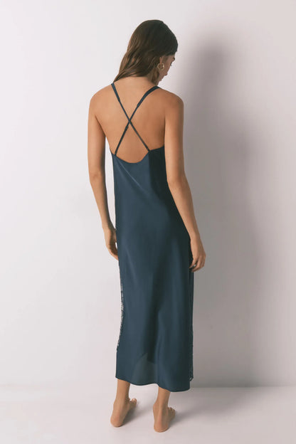 Women Secret_Medium Blue_Long Blue Satin Nightgown_3412914_14_05