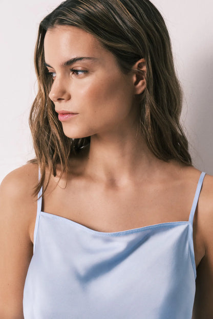 Women Secret Light Blue Women Blue Satin Strappy Midi Nightgown SKU: 3413707_16 Image 04