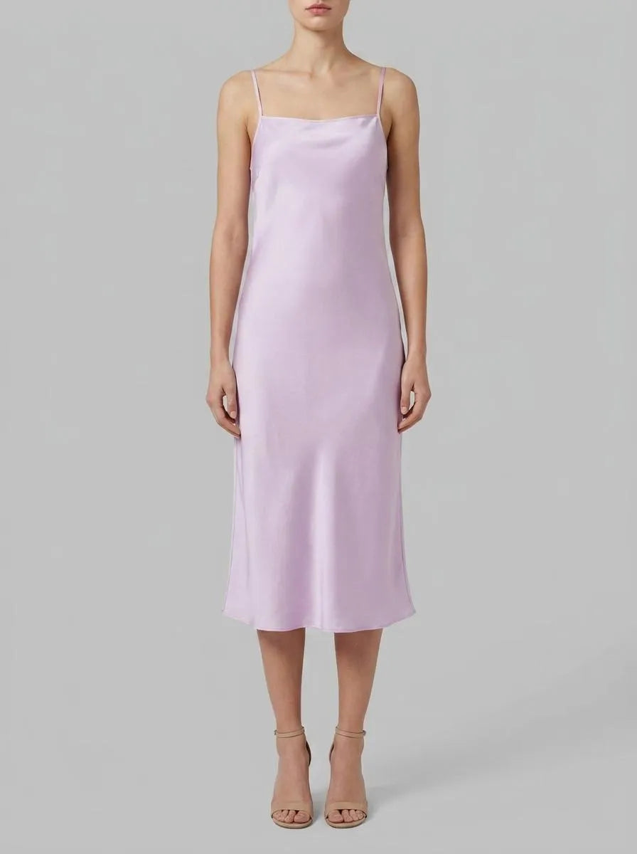 Women Secret Purple/Lilac Women Lilac Satin Strappy Midi Nightgown SKU: 3413709_76 Image 00