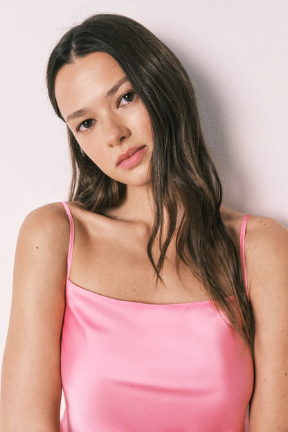 Women Secret Pink Women Pink Satin Strappy Midi Nightgown SKU: 3413710_71 Image 02