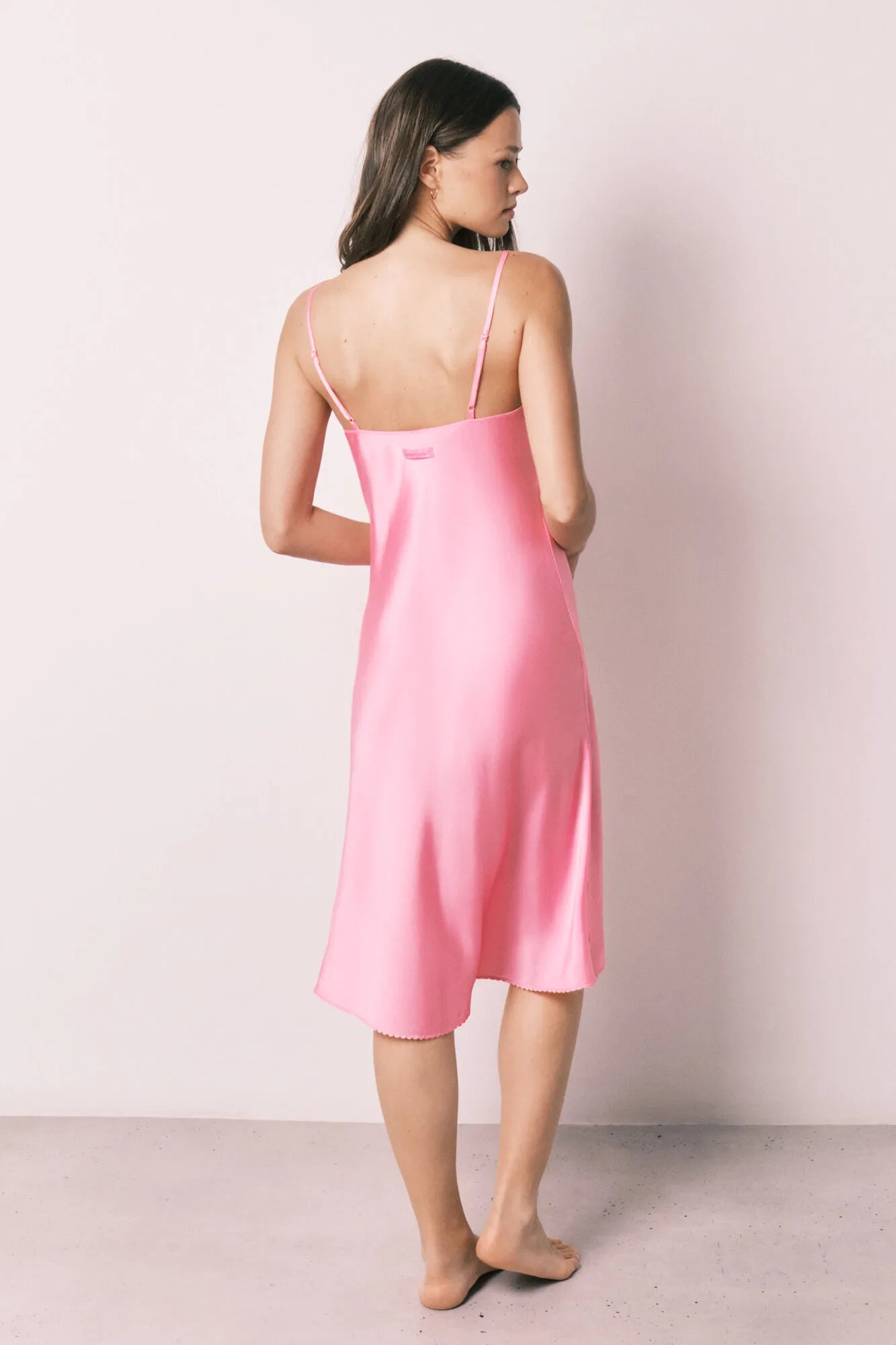 Women Secret Pink Women Pink Satin Strappy Midi Nightgown SKU: 3413710_71 Image 04