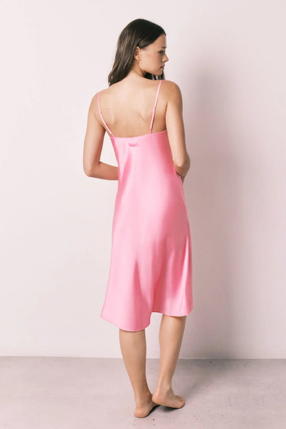 Women Secret Pink Women Pink Satin Strappy Midi Nightgown SKU: 3413710_71 Image 04