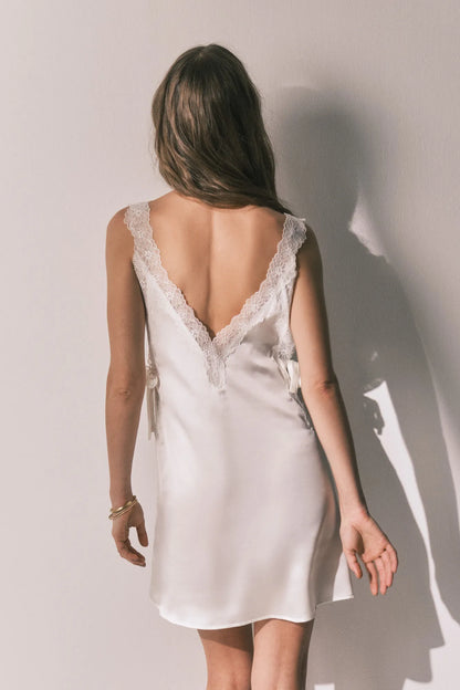 Women Secret Ivory Women Beige Satin Midi Nightgown SKU: 3413711_96 Image 03