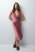 Women Secret Pink Women Satin-Finish Long Nightgown with Lace Straps SKU: 3414408_72 Image 01