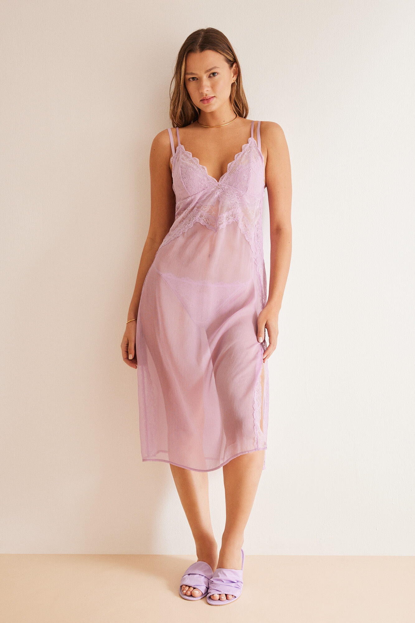 Straps Short Nightdress_3417184_76_02