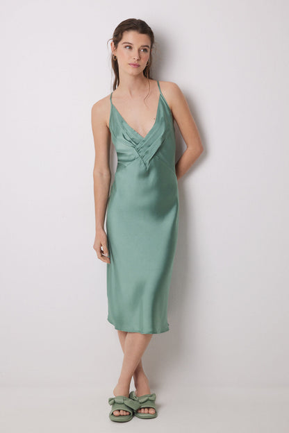 Women Secret_Green Satin Midi Nightgown_3419153_21_01