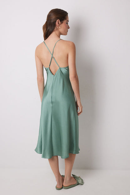 Women Secret_Green Satin Midi Nightgown_3419153_21_04