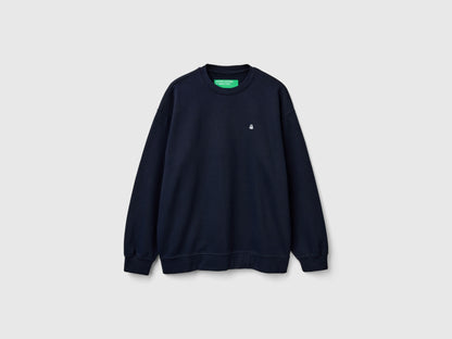Benetton_Dark Blue_Sweatshirt with Logo Patch_342ZU1093_016_05