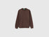 Benetton Dark Brown Men Closed Sweatshirt with Logo Patch SKU: 342ZU1093_16M Image 01