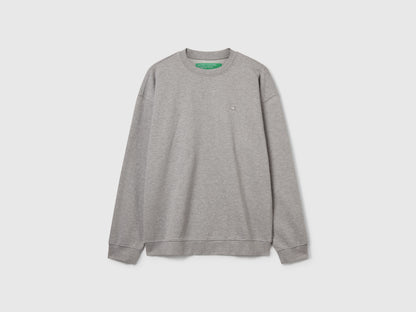 Benetton_Light Gray_Sweatshirt with Logo Patch_342ZU1093_501_05