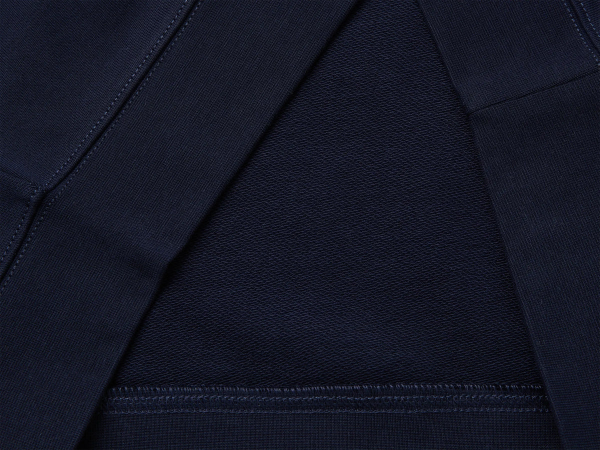 Benetton Dark Blue Men Closed Sweatshirt with Logo Patch SKU: 342ZU1093_616 Image 04