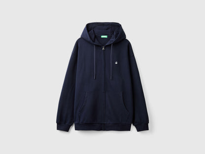 Benetton_Dark Blue_Zip-Up Hoodie in Cotton_342ZU500P_016_05