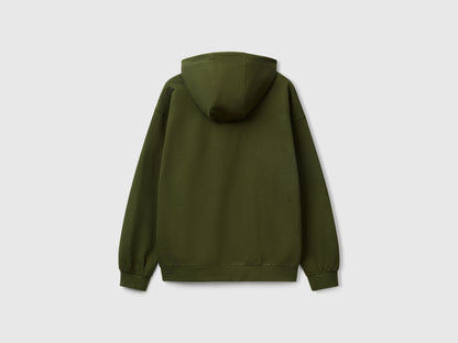 Benetton_Olive Green_Zip-Up Hoodie in Cotton_342ZU500P_35Y_04