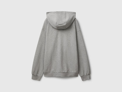 Benetton_Light Gray_Zip-Up Hoodie in Cotton_342ZU500P_501_06