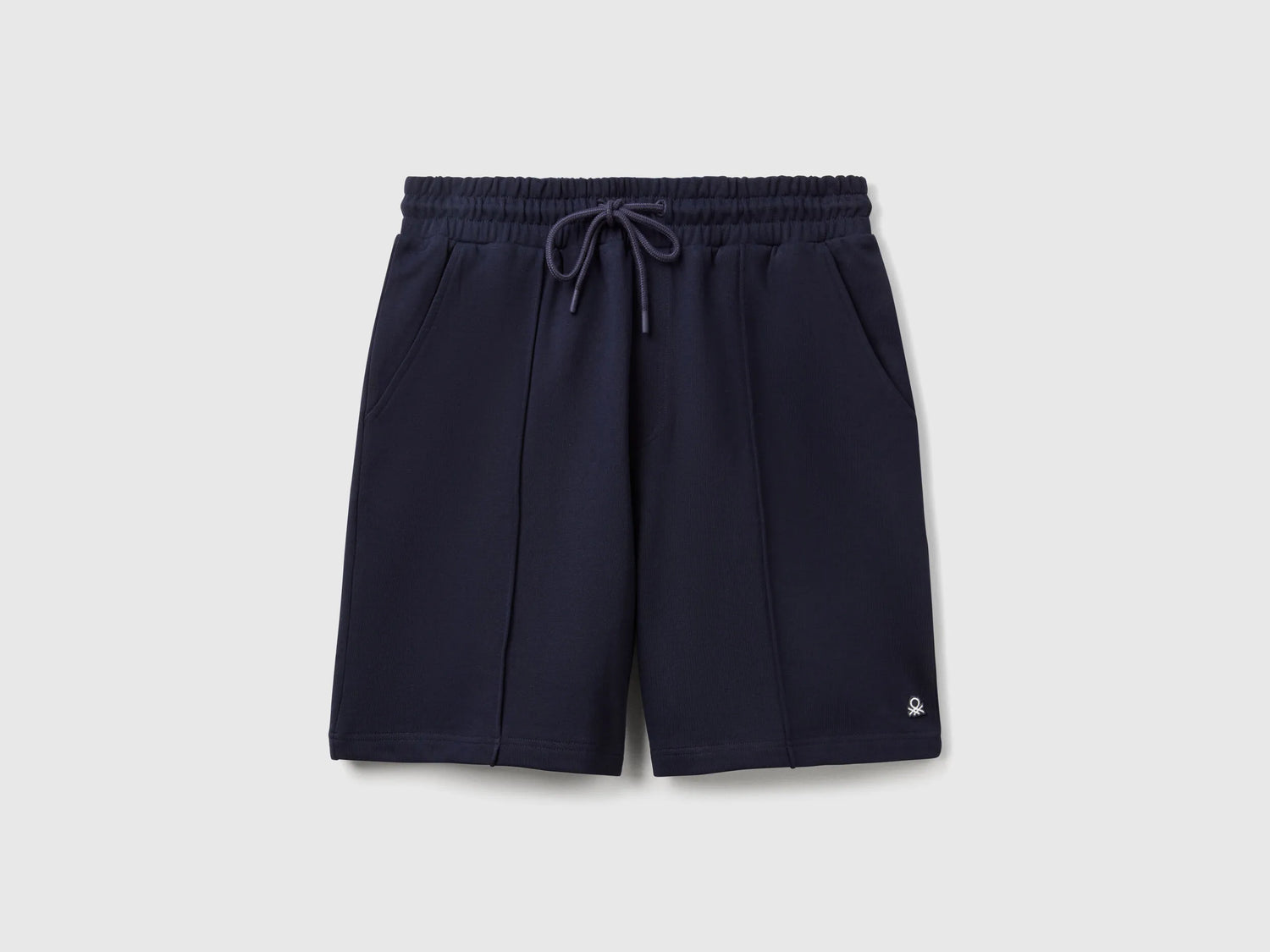 Benetton Dark Blue Men Bermudas in Cotton Sweat SKU: 342ZU900X_016 Image 01