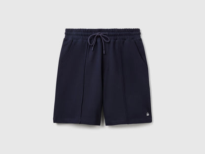 Benetton Dark Blue Men Bermudas in Cotton Sweat SKU: 342ZU900X_016 Image 01