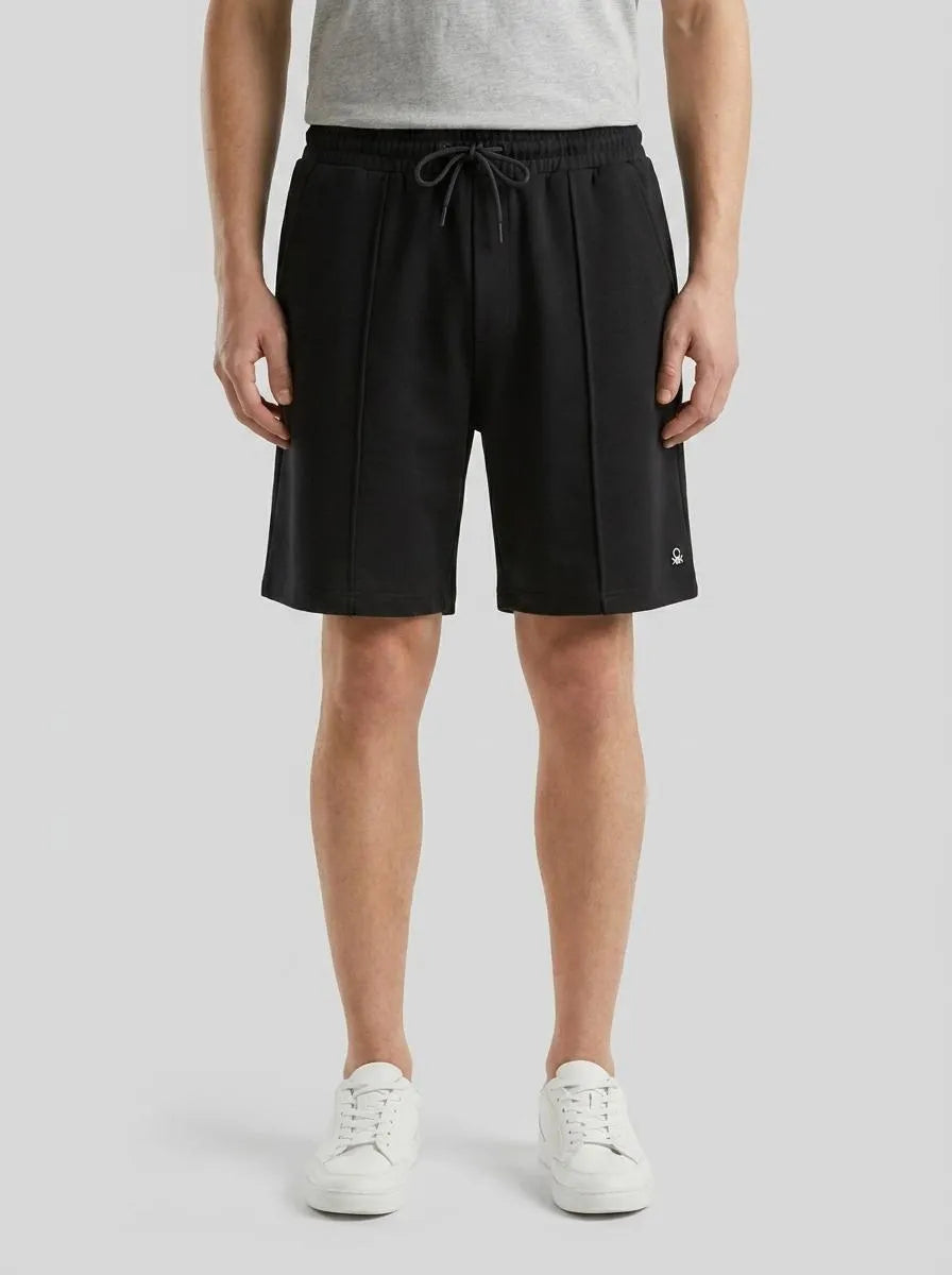 Benetton Black Men Bermudas in Cotton Sweat SKU: 342ZU900X_100 Image 00