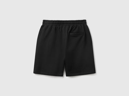 Benetton Black Men Bermudas in Cotton Sweat SKU: 342ZU900X_100 Image 02