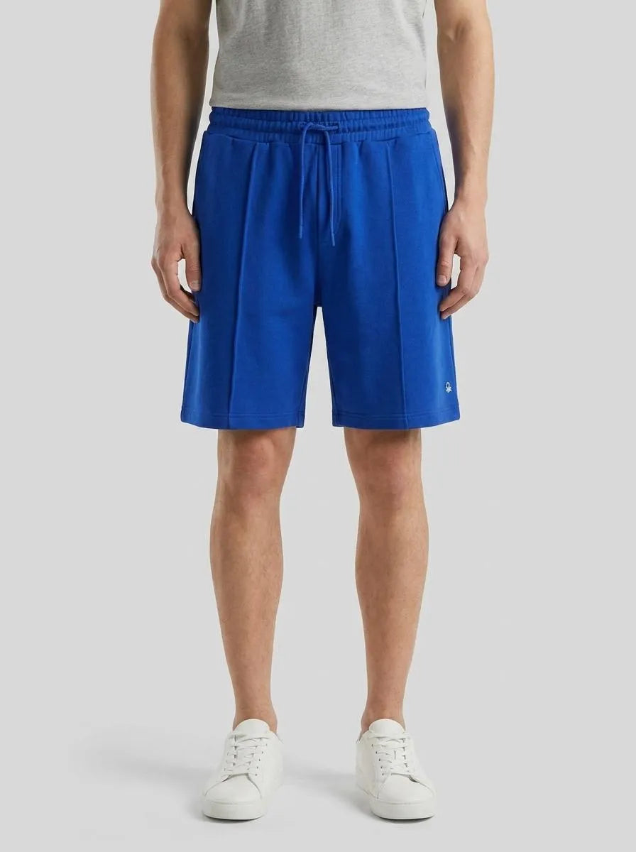 Benetton Bright Blue Men Cotton Fleece Bermuda Shorts SKU: 342ZU900X_19R Image 00