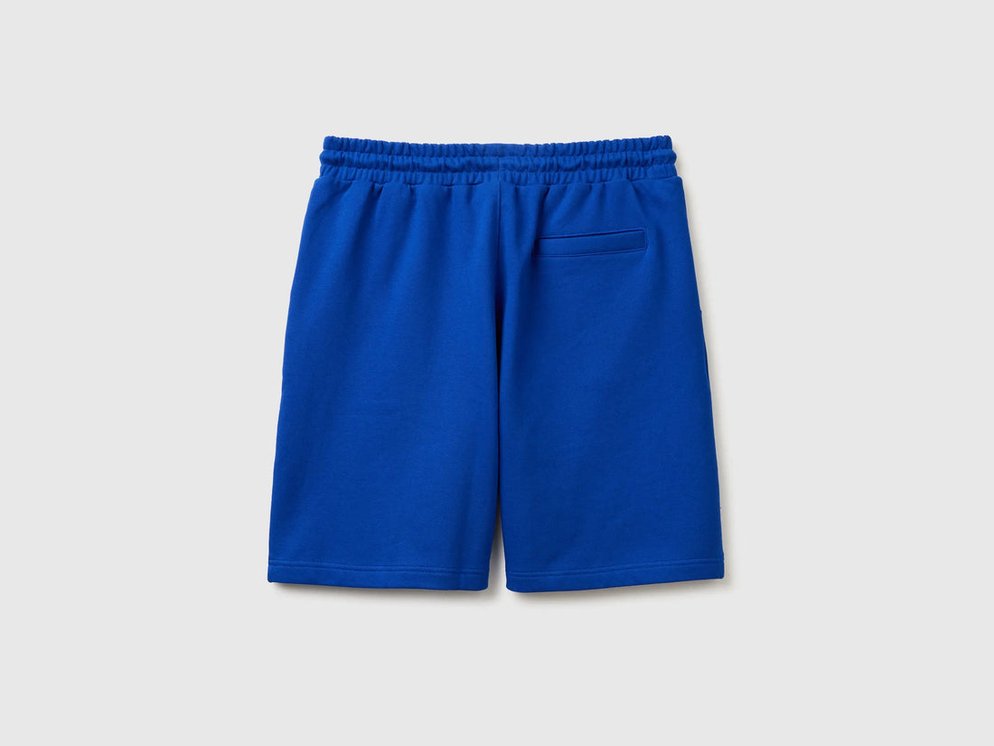 Benetton Bright blue Men Cotton Fleece Bermuda Shorts SKU: 342ZU900X_19R Image 02