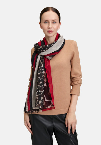 Betty Barclay_Brown/Red_Basic Floral Print Scarf_3468-1645_7840_01
