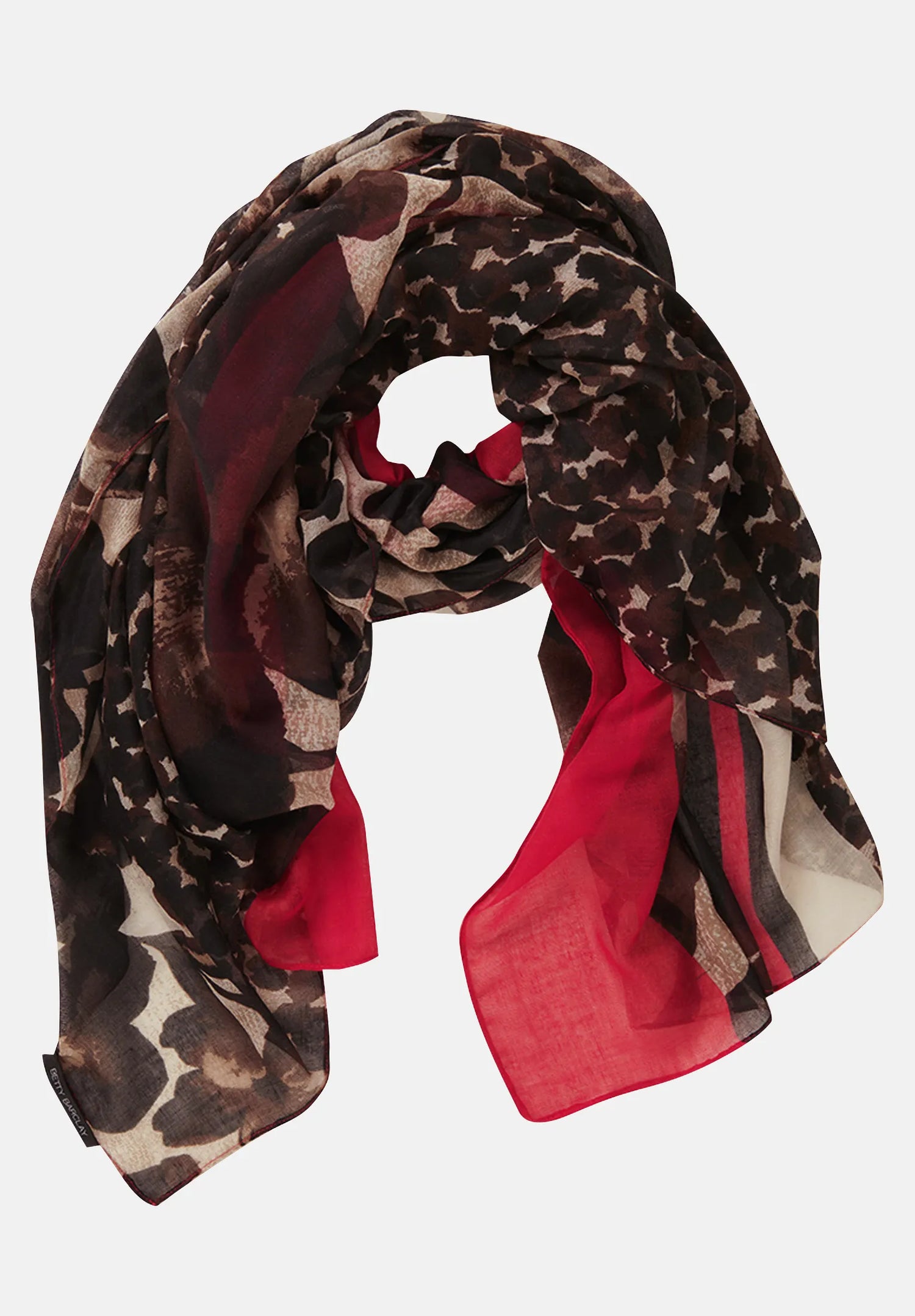 Betty Barclay_Brown/Red_Basic Floral Print Scarf_3468-1645_7840_02