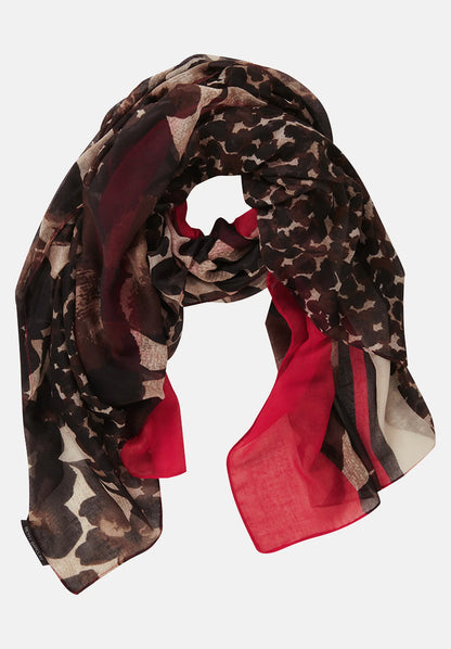 Betty Barclay_Brown/Red_Basic Floral Print Scarf_3468-1645_7840_02