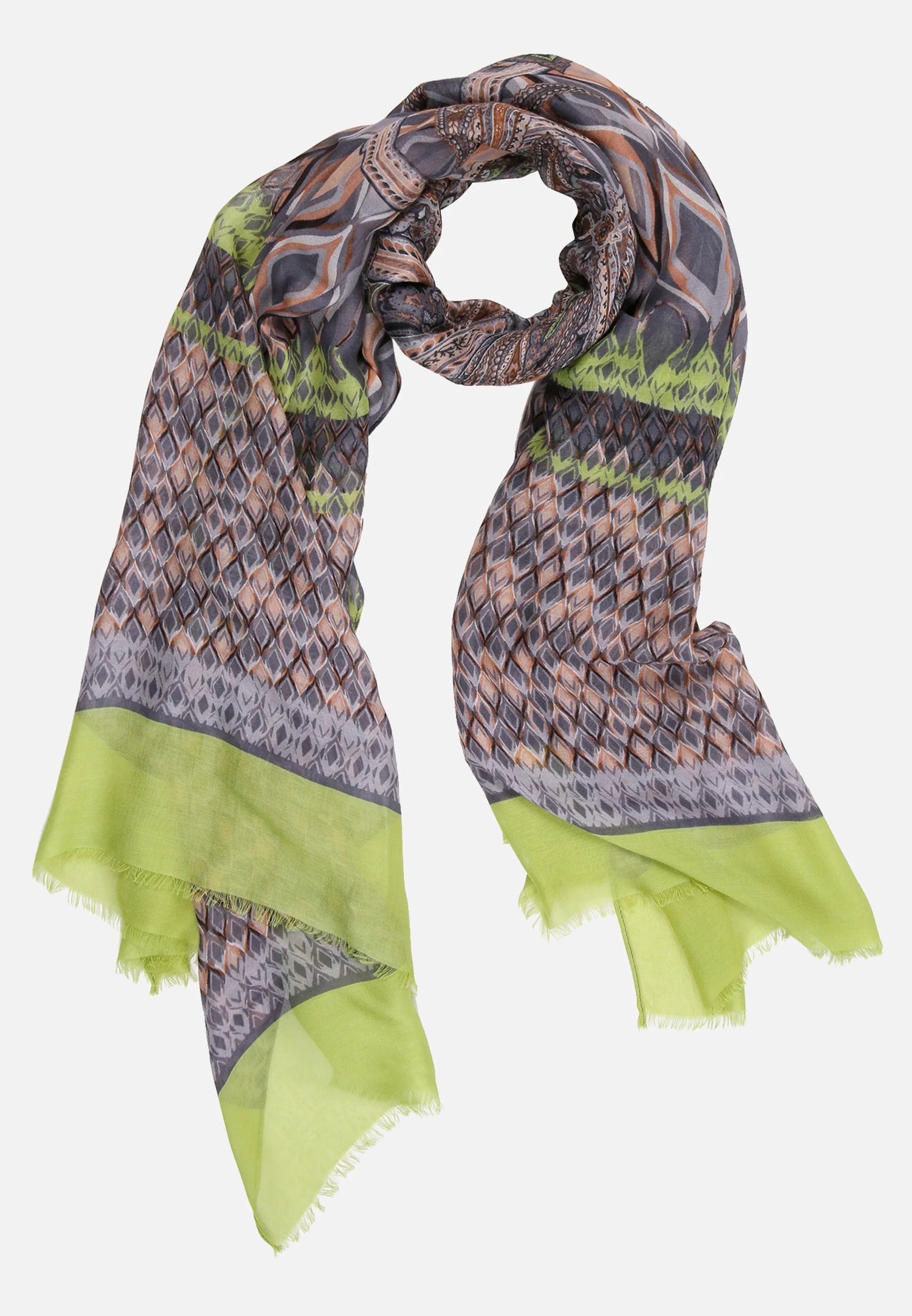 Betty Barclay_Grey/Green_Basic Scarf with Print_3470-1647_9851_02