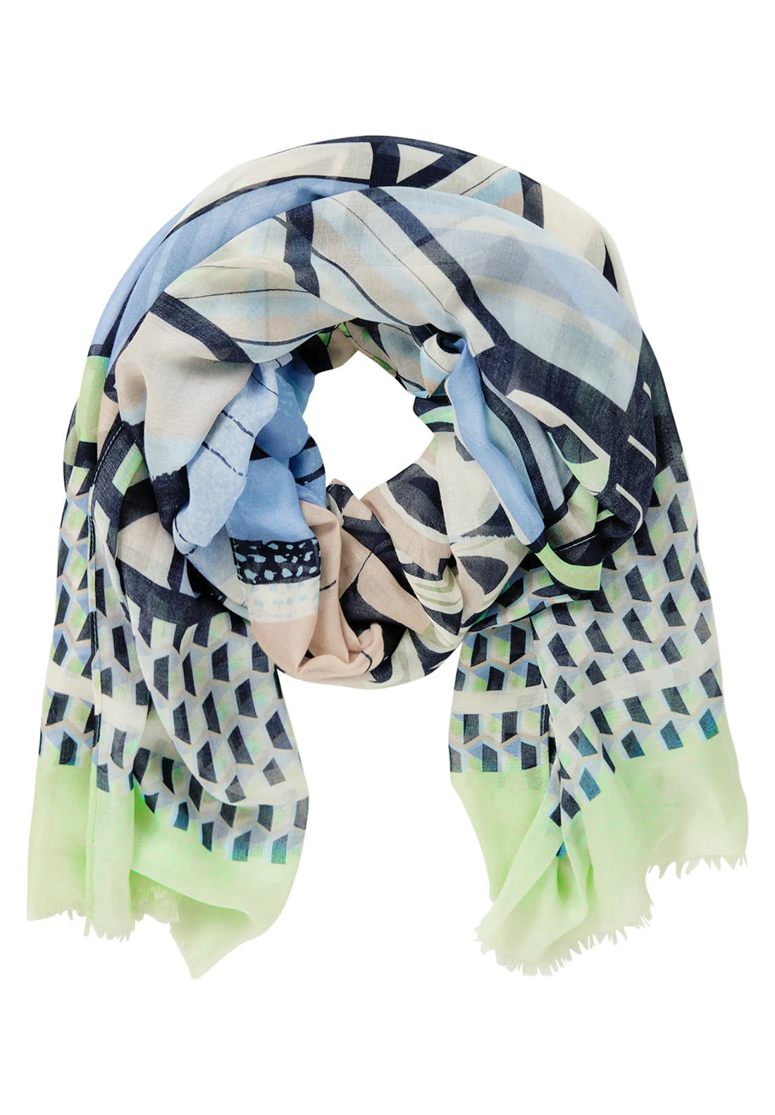 Betty Barclay Blue/Green Women Basic Scarf with Print SKU: 3486-1860_8850 Image 03