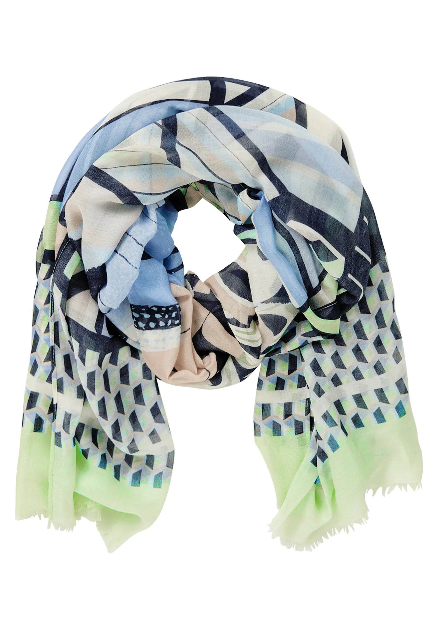 Betty Barclay Blue/Green Women Basic Scarf with Print SKU: 3486-1860_8850 Image 03