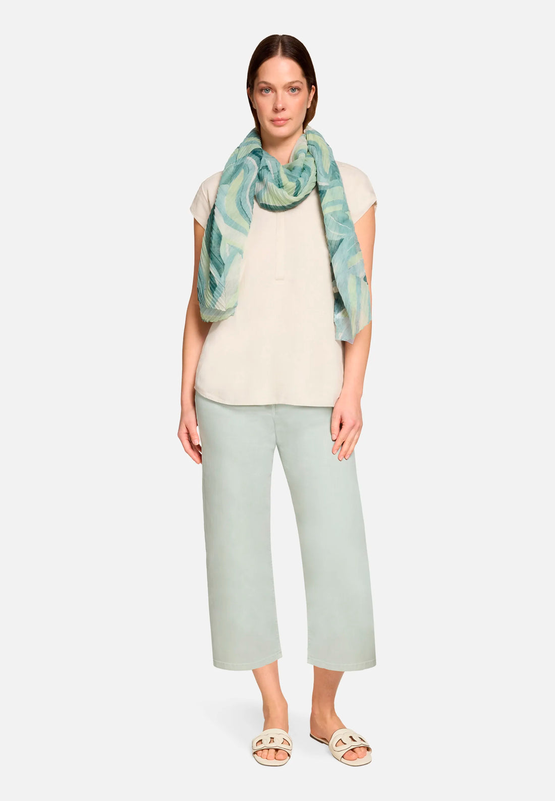 Betty Barclay Mint/Green Women Summer Scarf with Pleats SKU: 3491-1921_5806 Image 02