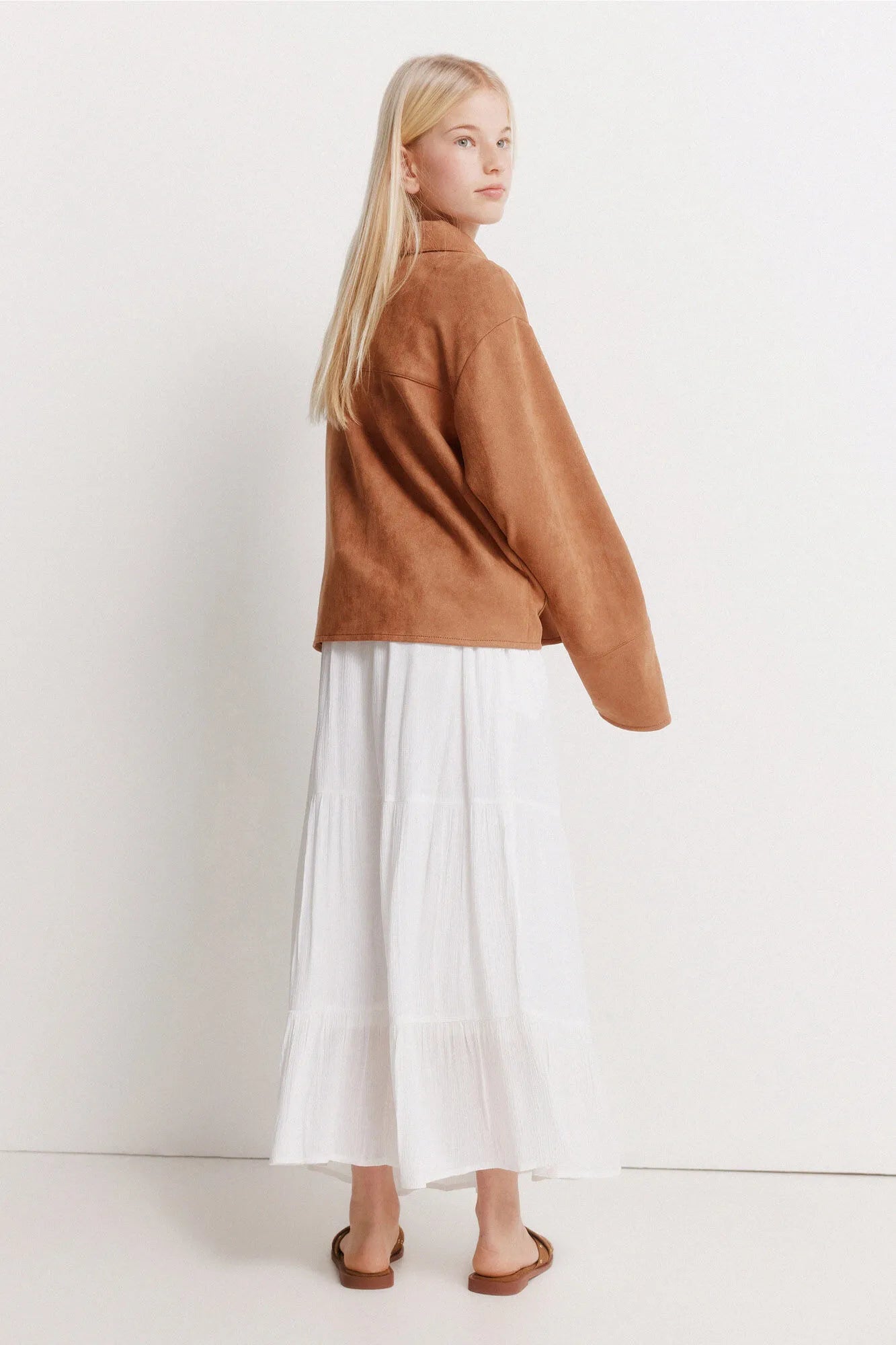 Springfield White Girls Long Skirt SKU: 3493066_99 Image 04