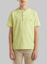 Benetton Lime Boys Linen Blend Henley T-Shirt SKU: 34I0C10T9_0M4 Image 00