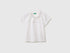Benetton White Girls Linen Blend Ruffle Neck T-Shirt SKU: 34I0G10MQ_101 Image 01