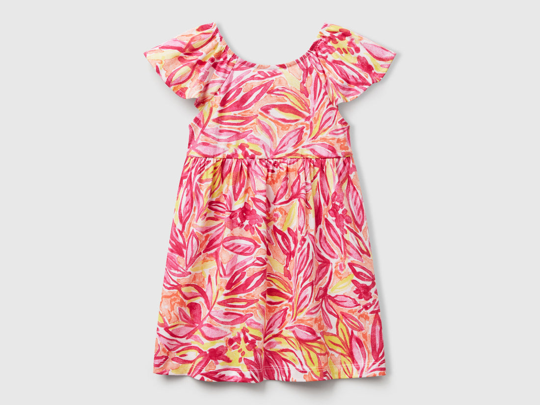 Benetton_Pink Dress with Tropical Print_34VAGV010_73K_01