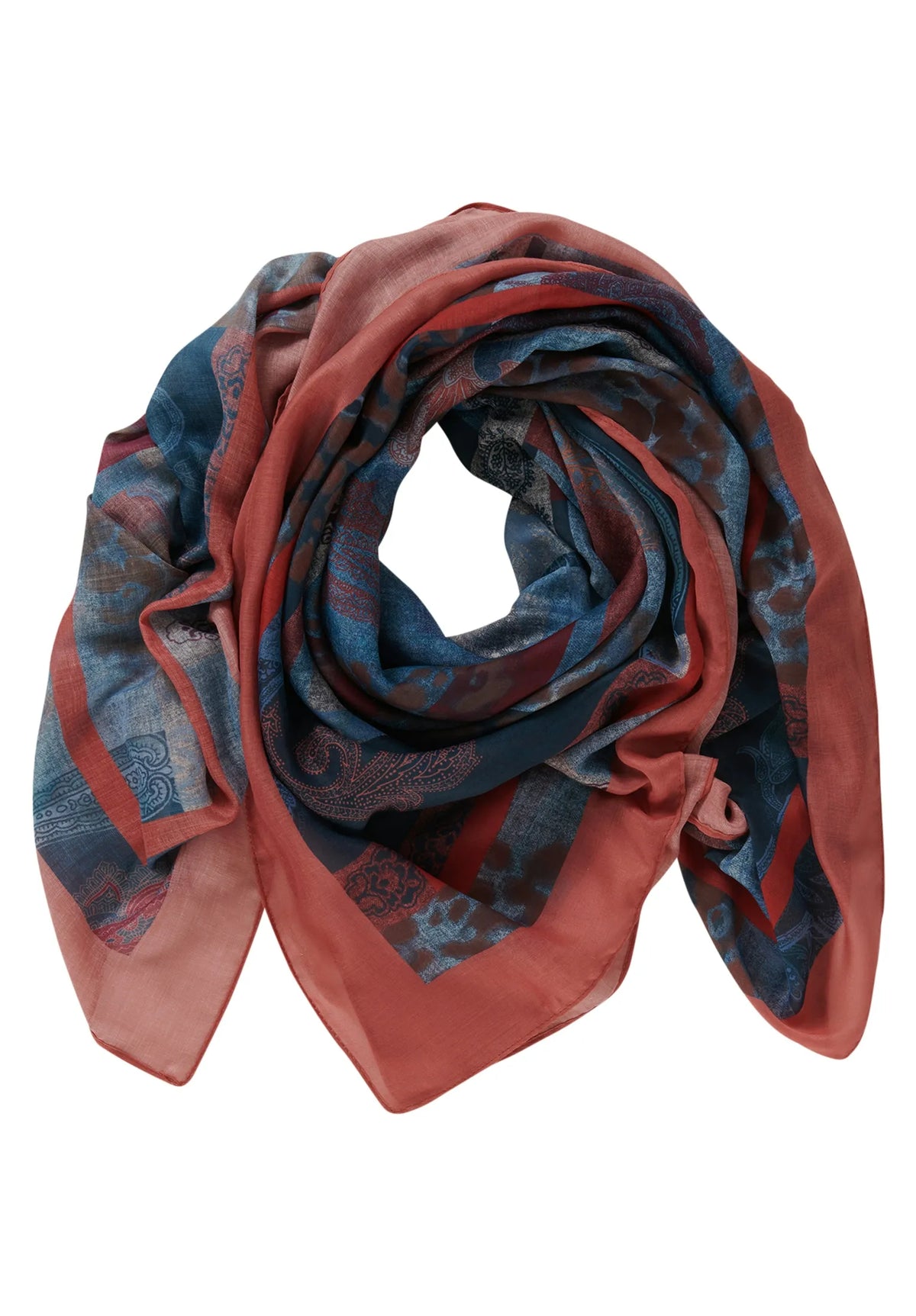 Betty Barclay Blue/Red Women Patterned Square Scarf SKU: 3500-1665_8840 Image 04