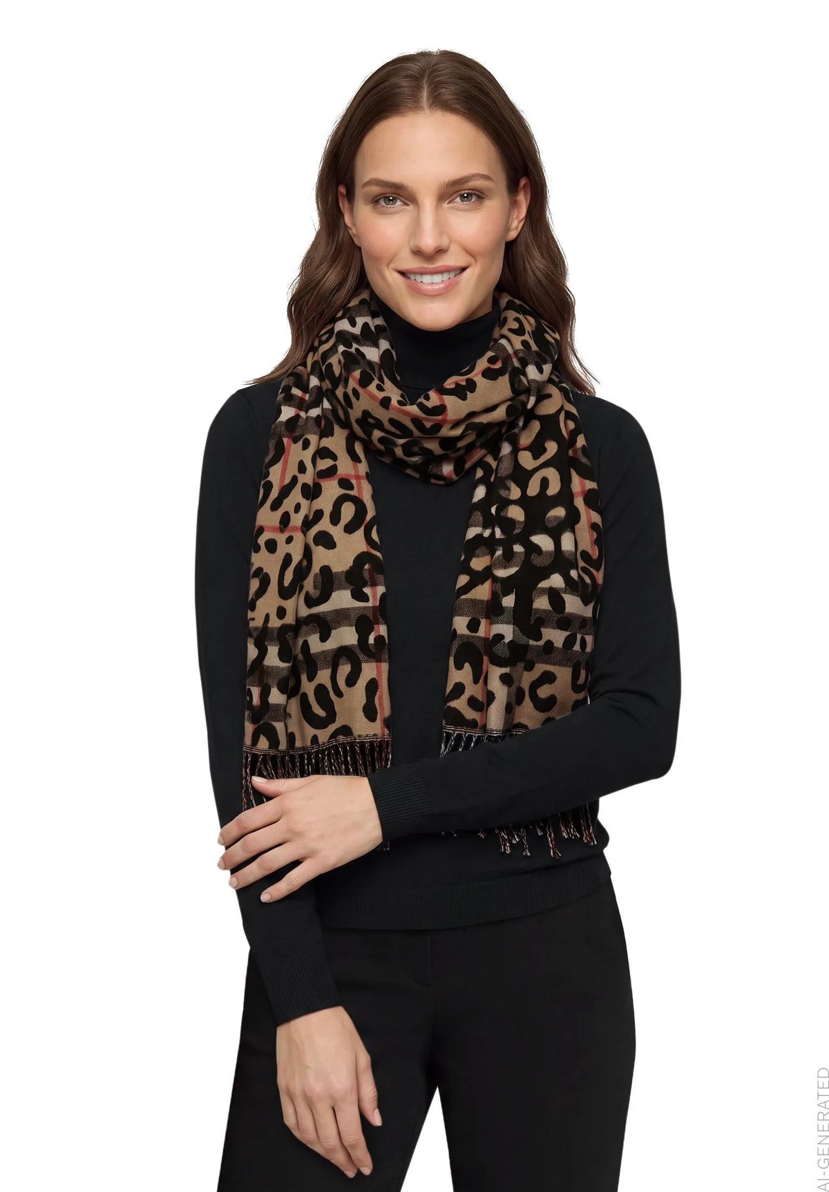 Betty Barclay Camel/Black Women Winter Scarf SKU: 3505-1791_7893 Image 01